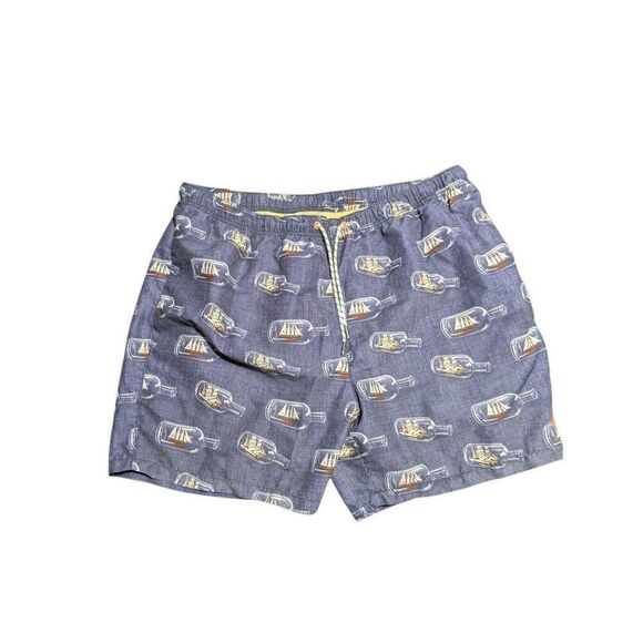 Tommy Bahama Relax Shorts Swim Trunk Ship in a Bottle Swim Lined Navy Blue Men's - Picture 1 of 5